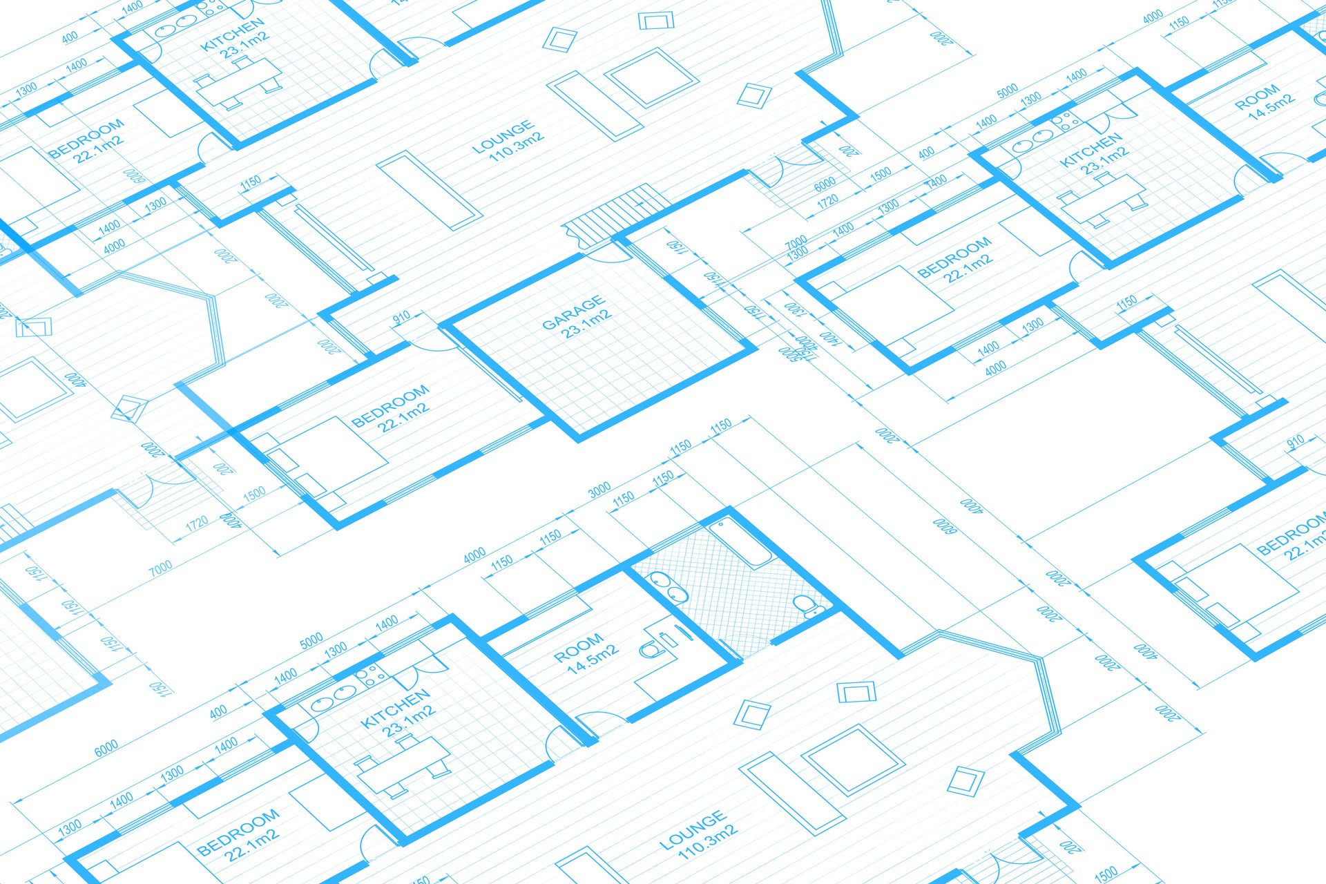 Architecture blueprint on digital lcd display with reflection.